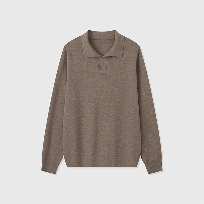 loro piana empire pure wool long sleeve polo shirt